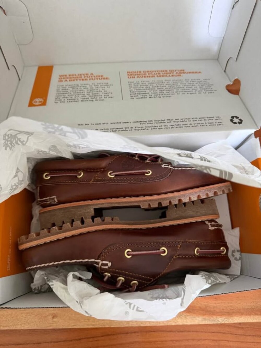 Timberland 3-Eye Lug Handsewn Boat Shoes / W 6.5